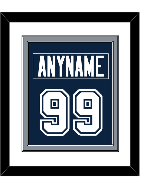 Dallas Nameplate & Number (Back) Combined - Blue Jersey - Double Mat 1