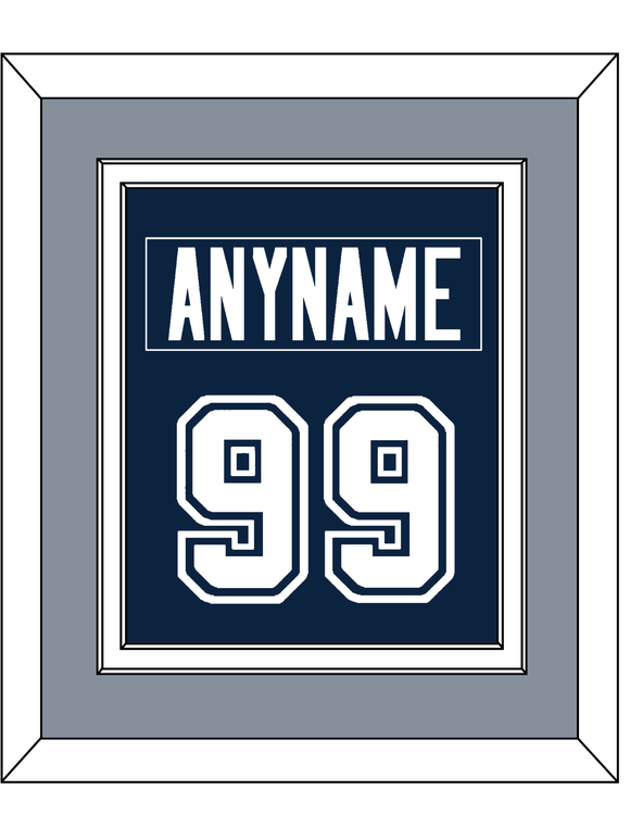 Dallas Nameplate & Number (Back) Combined - Blue Jersey - Double Mat 2