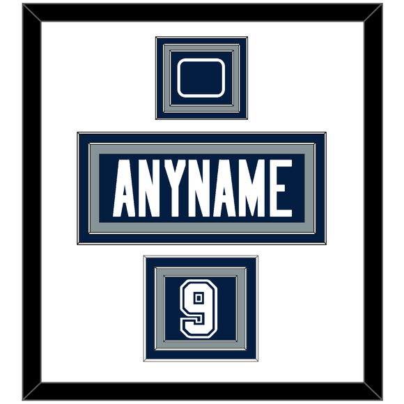 Dallas Nameplate, Number (Shoulder) & Jersey Logo Patch - Blue Jersey - Triple Mat 1