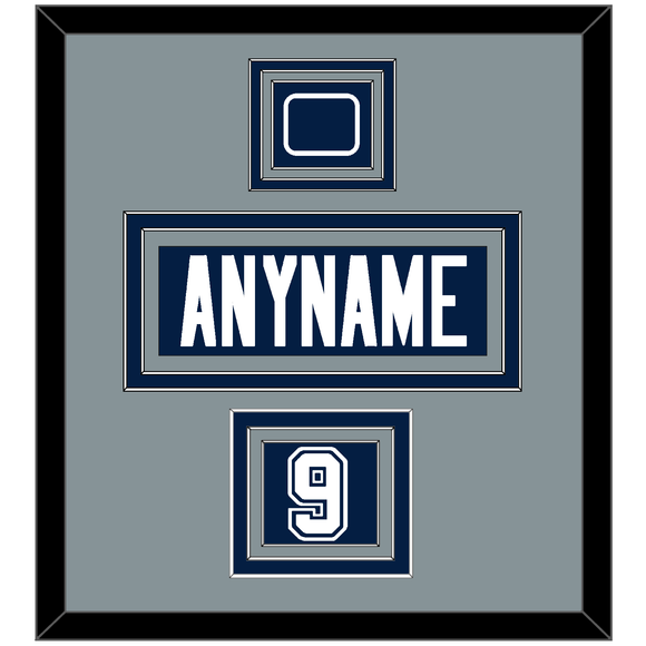 Dallas Nameplate, Number (Shoulder) & Jersey Logo Patch - Blue Jersey - Triple Mat 2