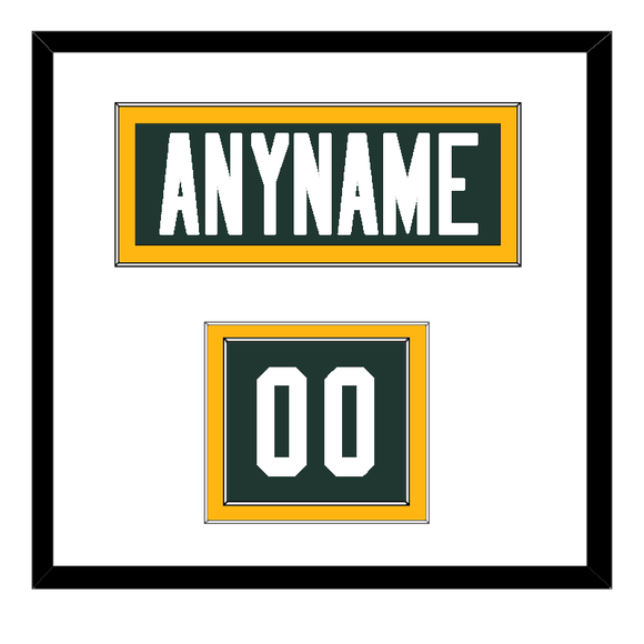 Green Bay Nameplate & Number (Shoulder) - Home Green - Double Mat 1