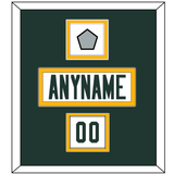 Green Bay Nameplate, Number (Shoulder) & Super Bowl Jersey Patch - Road White - Double Mat 1