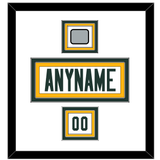 Green Bay Nameplate, Number (Shoulder) & Super Bowl Jersey Patch - Road White - Triple Mat 1