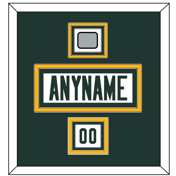 Green Bay Nameplate, Number (Shoulder) & Super Bowl Jersey Patch - Road White - Triple Mat 2