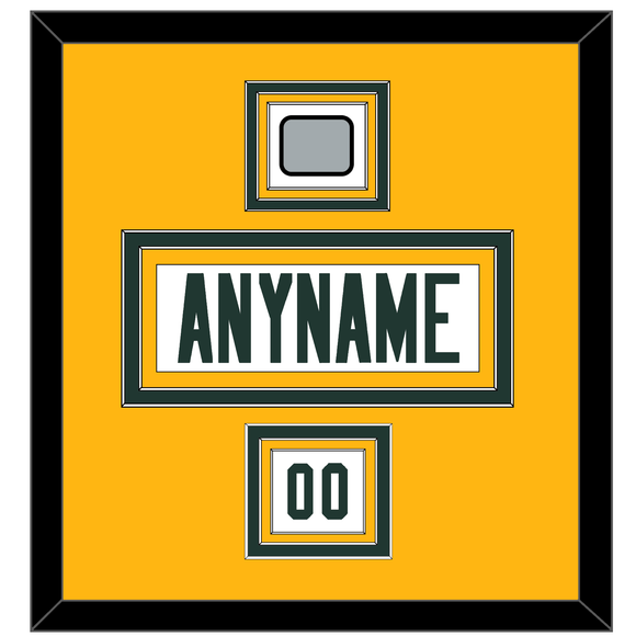 Green Bay Nameplate, Number (Shoulder) & Super Bowl Jersey Patch - Road White - Triple Mat 3