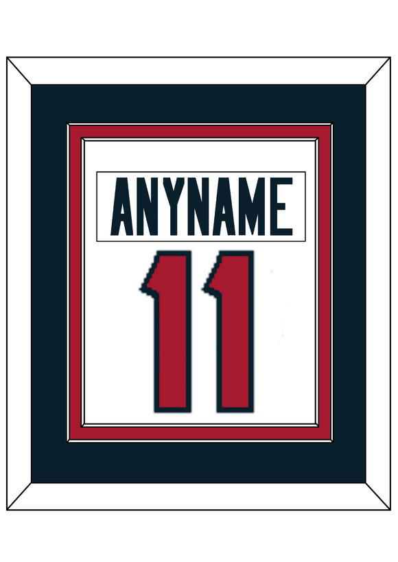 Houston Nameplate & Number (Back) Combined - Road White - Double Mat 3