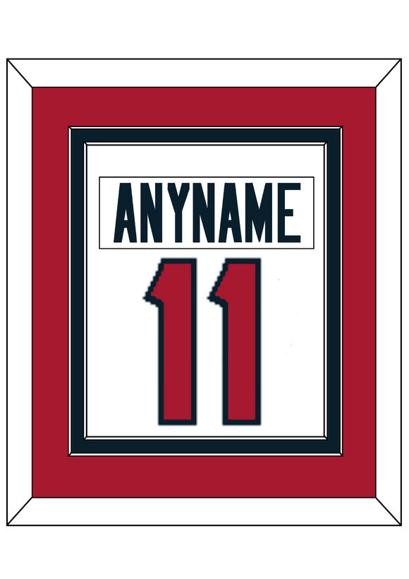 Houston Nameplate & Number (Back) Combined - Road White - Double Mat 4
