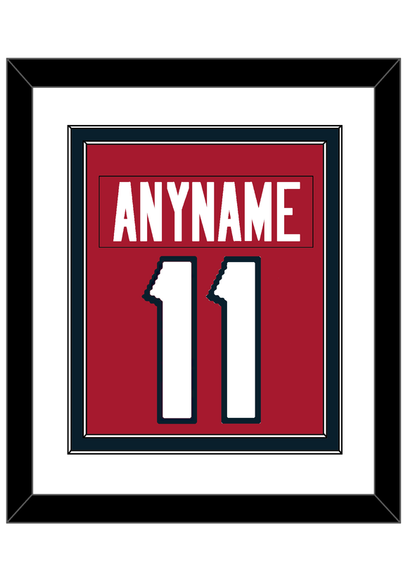 Houston Nameplate & Number (Back) Combined - Alternate Red - Double Mat 1