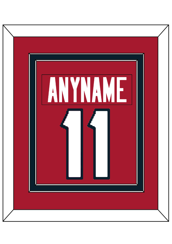 Houston Nameplate & Number (Back) Combined - Alternate Red - Double Mat 2