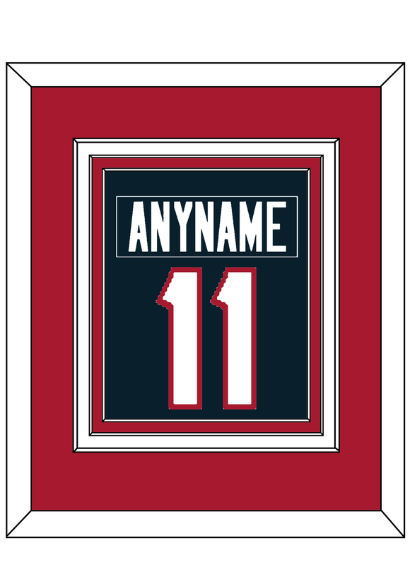 Houston Nameplate & Number (Back) Combined - Home Blue - Triple Mat 3