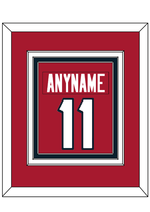 Houston Nameplate & Number (Back) Combined - Alternate Red - Triple Mat 2