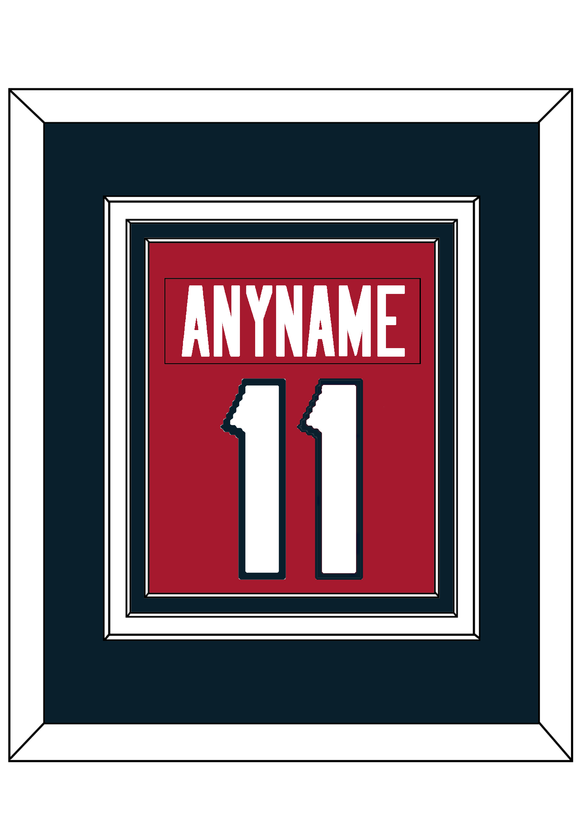 Houston Nameplate & Number (Back) Combined - Alternate Red - Triple Mat 3