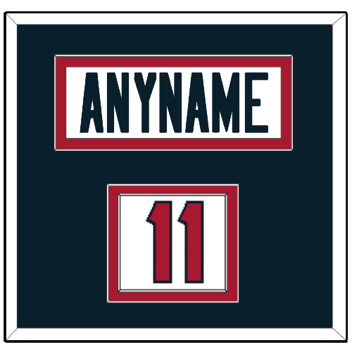 Houston Nameplate & Number (Shoulder) - Road White - Double Mat 2