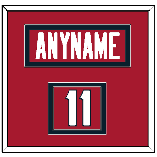 Houston Nameplate & Number (Shoulder) - Alternate Red - Double Mat 2