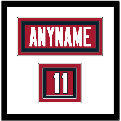 Houston Nameplate & Number (Shoulder) - Alternate Red - Triple Mat 1