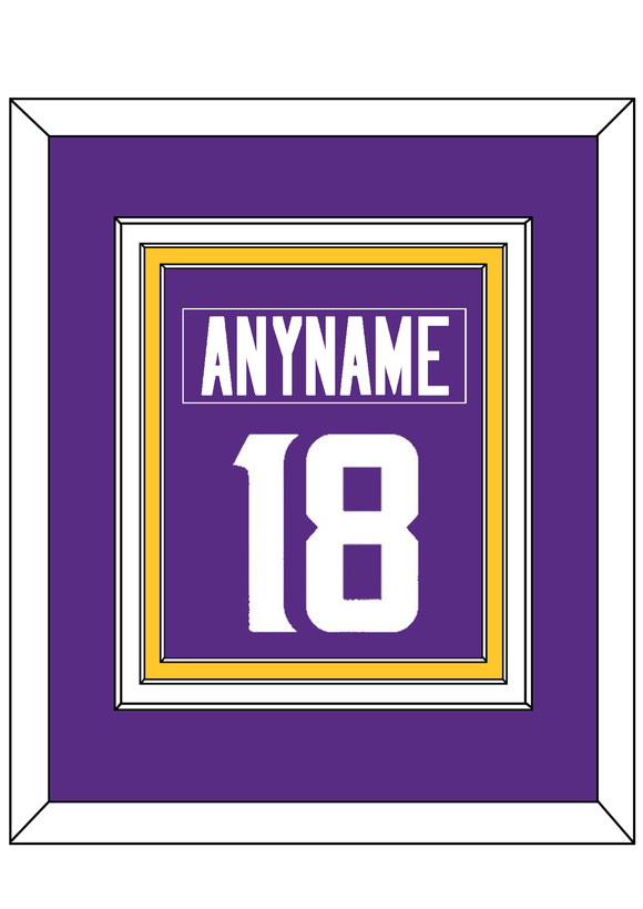 Minnesota Nameplate & Number (Back) Combined - Home Purple - Triple Mat 2