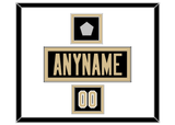 New Orleans Nameplate & Number (Shoulder) With Super Bowl XLIV Jersey Patch - Home Black - Double Mat 1