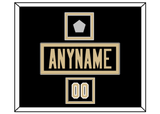 New Orleans Nameplate & Number (Shoulder) With Super Bowl XLIV Jersey Patch - Home Black - Double Mat 2