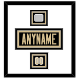 New Orleans Nameplate & Number (Shoulder) With Super Bowl XLIV Jersey Patch - Home Black - Triple Mat 1
