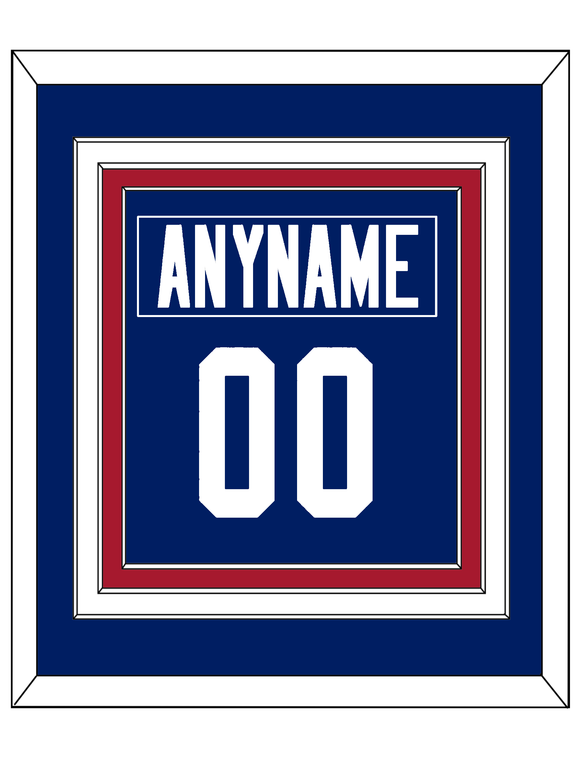 New York Nameplate & Number (Back) Combined - Home Blue - Triple Mat 2