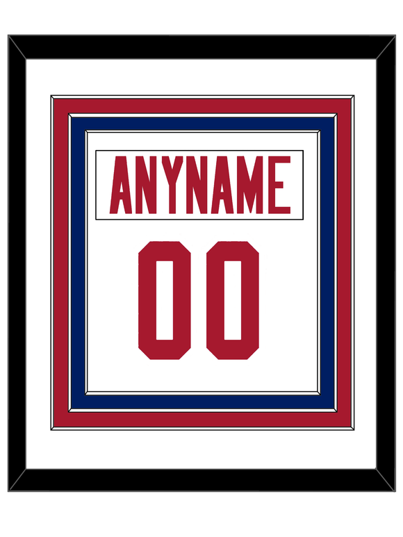 New York Nameplate & Number (Back) Combined - Road White - Triple Mat 1