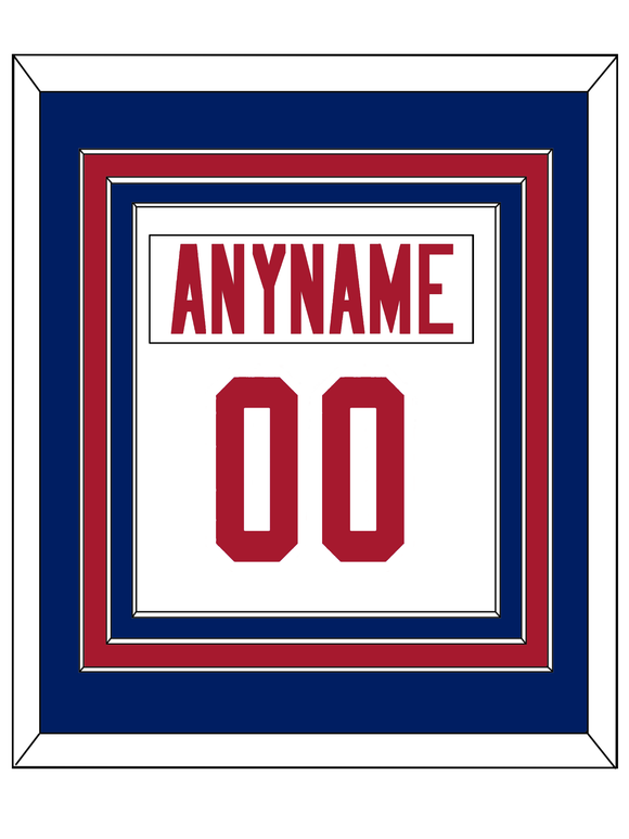 New York Nameplate & Number (Back) Combined - Road White - Triple Mat 2