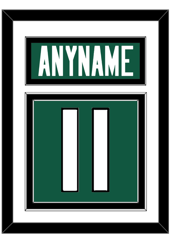 New York Nameplate & Number (Back) - Home Green - Double Mat 1
