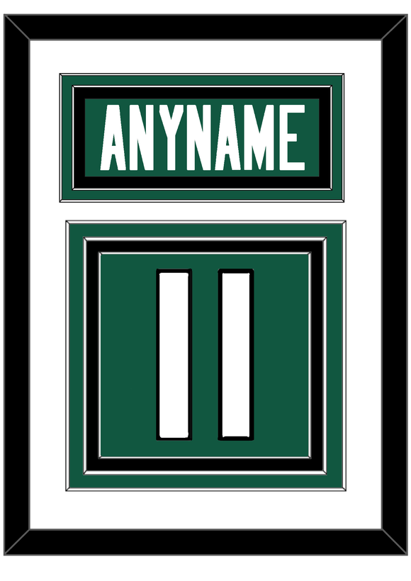 New York Nameplate & Number (Back) - Home Green - Triple Mat 1