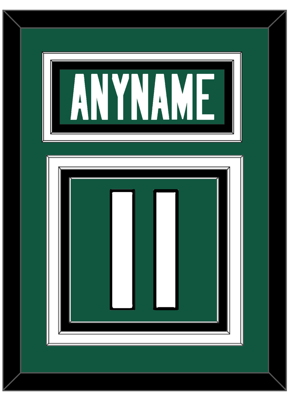 New York Nameplate & Number (Back) - Home Green - Triple Mat 2