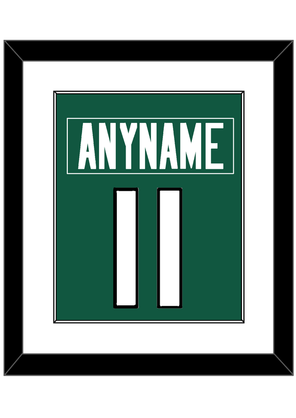 New York Nameplate & Number (Back) Combined - Home Green - Single Mat 1