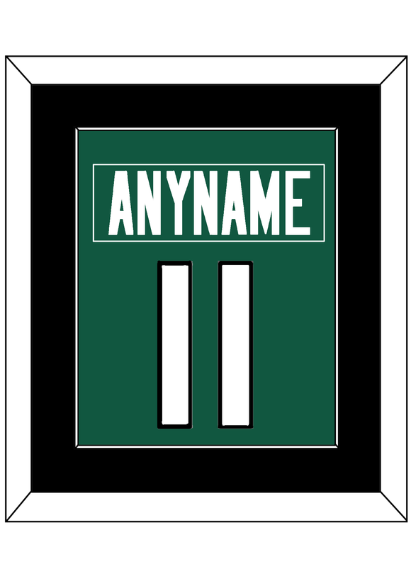New York Nameplate & Number (Back) Combined - Home Green - Single Mat 2