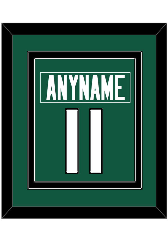 New York Nameplate & Number (Back) Combined - Home Green - Double Mat 2