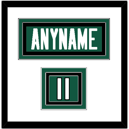 New York Nameplate & Number (Shoulder) - Home Green - Triple Mat 1
