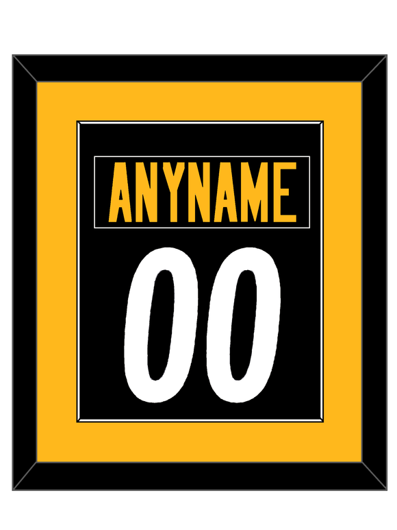 Pittsburgh Nameplate & Number (Back) Combined - Home Black - Single Mat 2