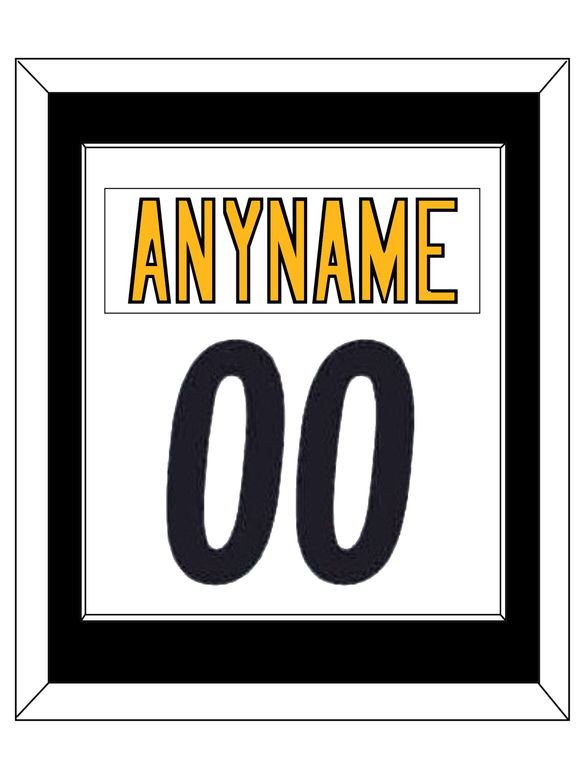 Pittsburgh Nameplate & Number (Back) Combined - Road White - Single Mat 1