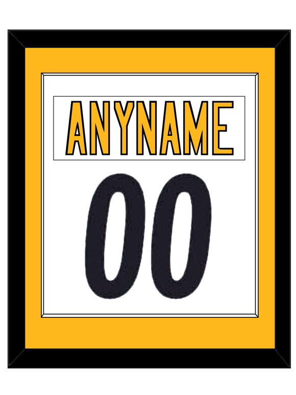 Pittsburgh Nameplate & Number (Back) Combined - Road White - Single Mat 2