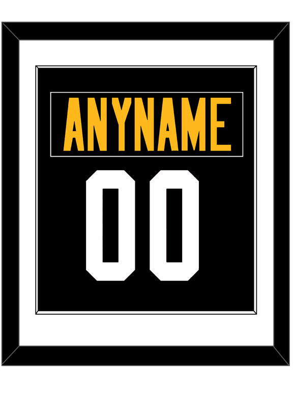 Pittsburgh Nameplate & Number (Back) Combined - Heritage Black - Single Mat 1