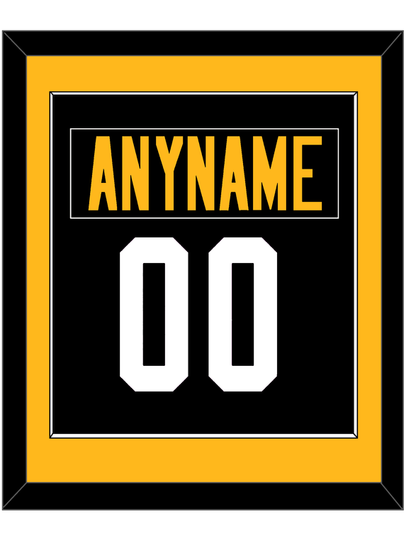 Pittsburgh Nameplate & Number (Back) Combined - Heritage Black - Single Mat 2