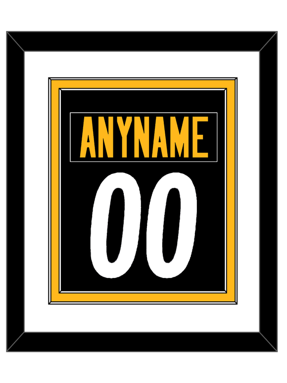 Pittsburgh Nameplate & Number (Back) Combined - Home Black - Double Mat 1