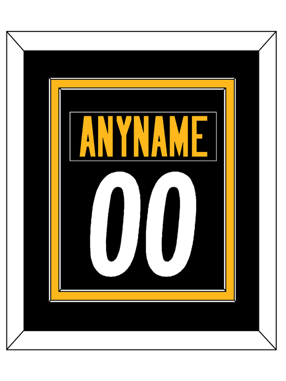 Pittsburgh Nameplate & Number (Back) Combined - Home Black - Double Mat 2