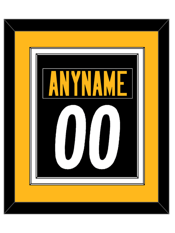 Pittsburgh Nameplate & Number (Back) Combined - Home Black - Double Mat 3