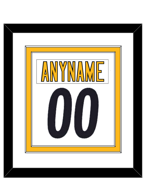 Pittsburgh Nameplate & Number (Back) Combined - Road White - Double Mat 1