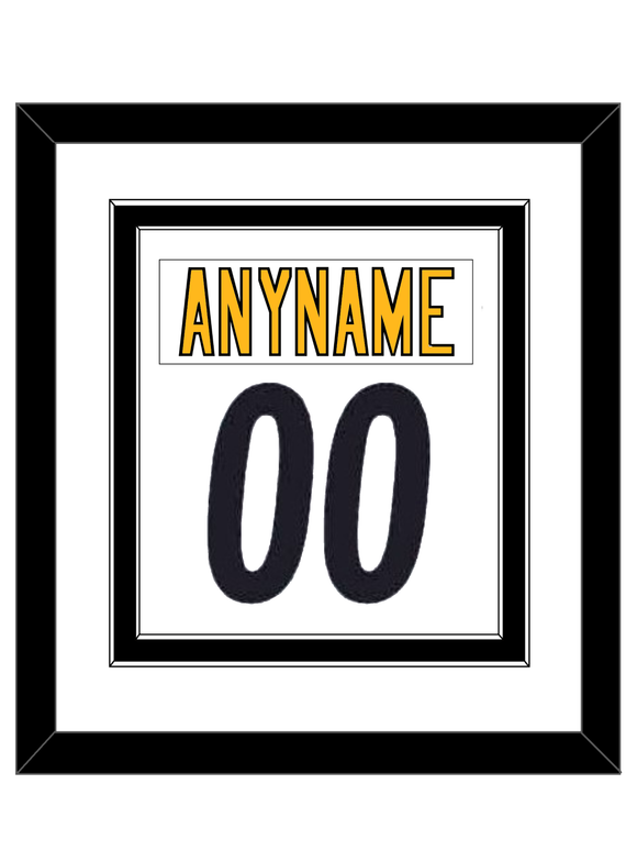 Pittsburgh Nameplate & Number (Back) Combined - Road White - Double Mat 2