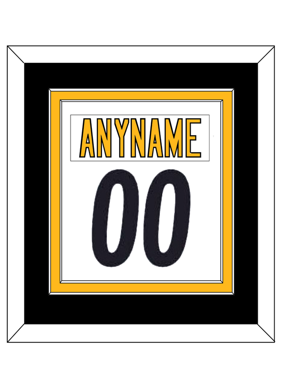 Pittsburgh Nameplate & Number (Back) Combined - Road White - Double Mat 3