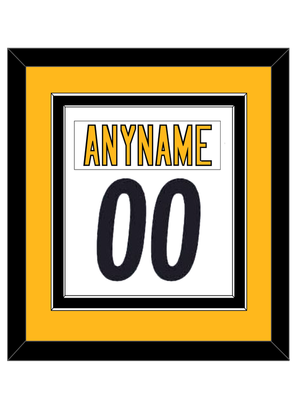 Pittsburgh Nameplate & Number (Back) Combined - Road White - Double Mat 4