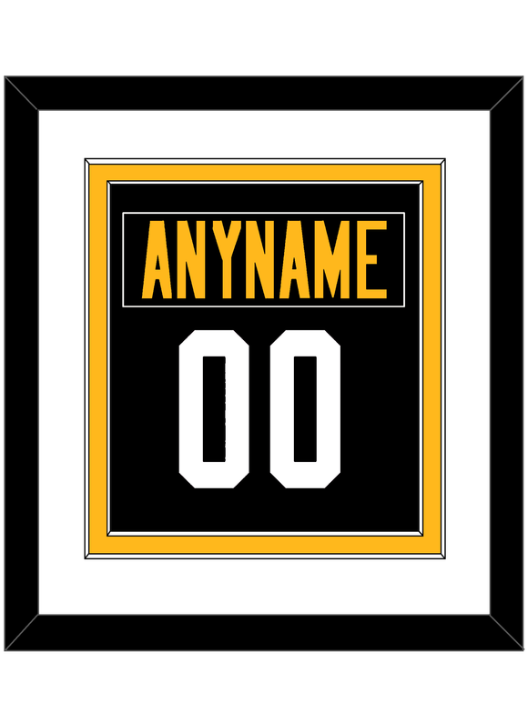 Pittsburgh Nameplate & Number (Back) Combined - Heritage Black - Double Mat 1