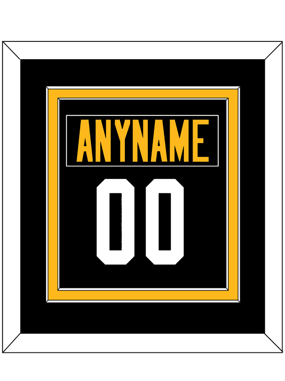 Pittsburgh Nameplate & Number (Back) Combined - Heritage Black - Double Mat 2