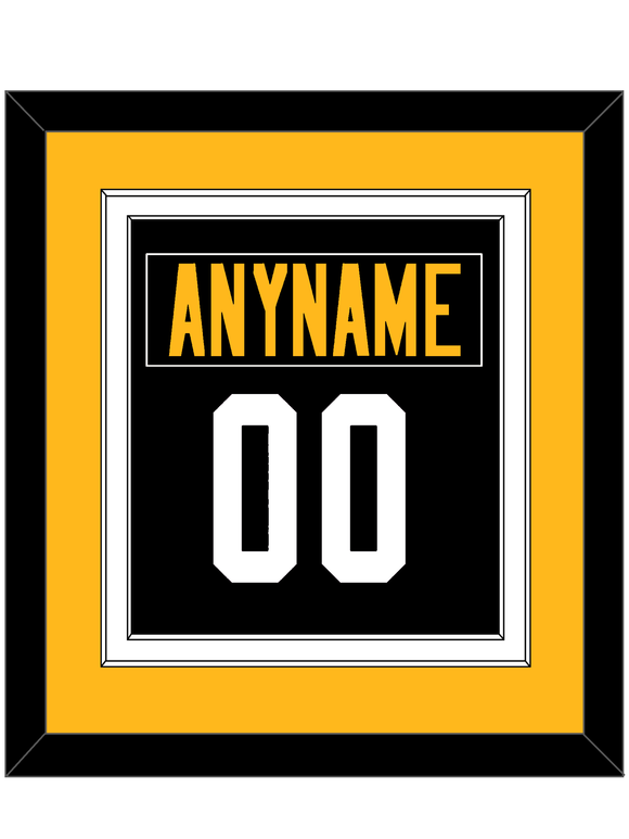 Pittsburgh Nameplate & Number (Back) Combined - Heritage Black - Double Mat 3