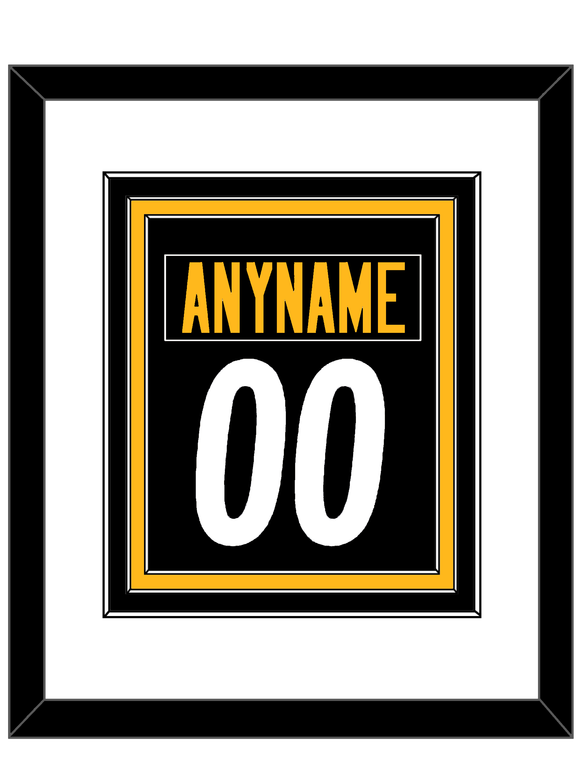 Pittsburgh Nameplate & Number (Back) Combined - Home Black - Triple Mat 1
