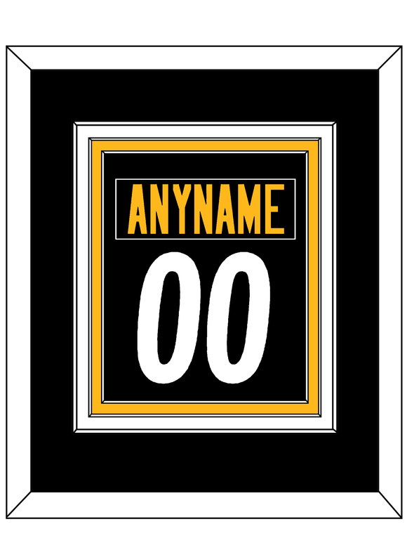 Pittsburgh Nameplate & Number (Back) Combined - Home Black - Triple Mat 2